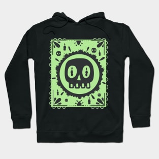 Black Skulls -Dia De Los Muertos - Light Green - Papel Picado Hoodie